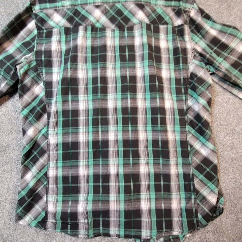 Helix Mens Shirt Multicolor L Plaid Long Sleeve Button Up Collared Athletic Fit